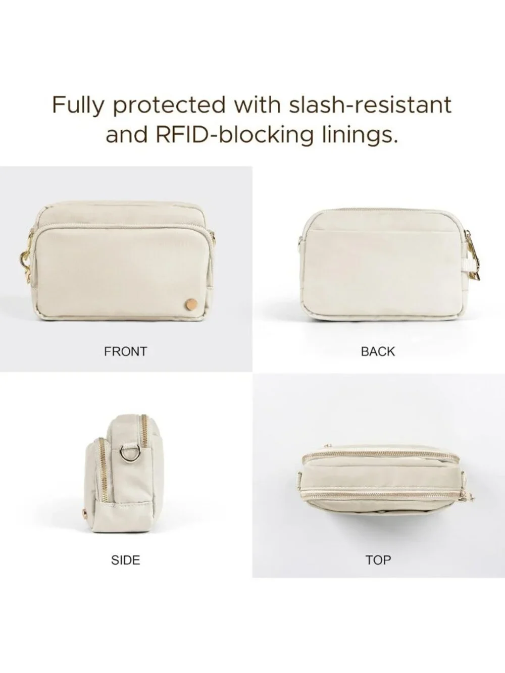 Anti-Theft Crossbody Bag for Women | Slash-Resistant, RFID Blocking Travel Purse